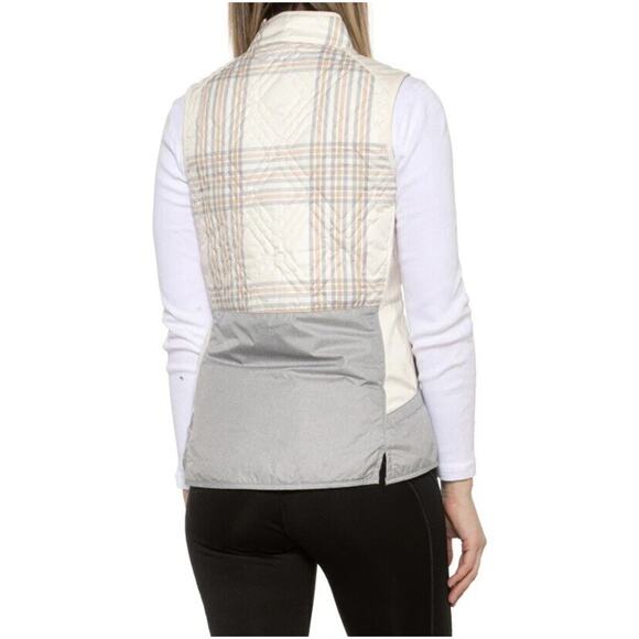 New Peter Millar Women's Grey Ivory Lizzie Hybrid Golf Vest Small - Picture 2 of 11
